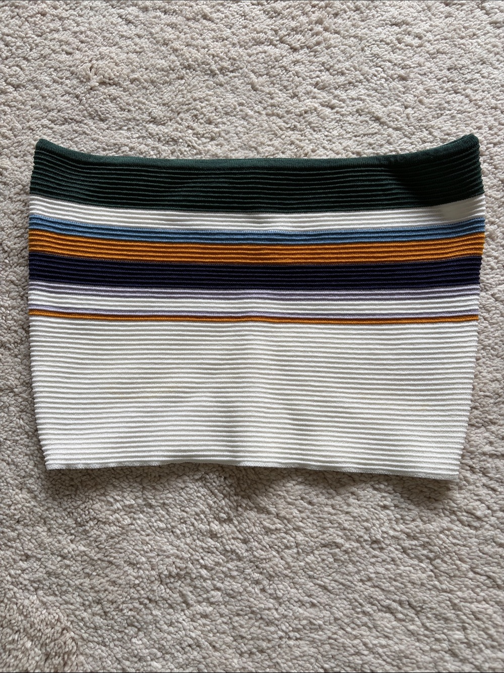 Striped Knit Tube top in White and Navy